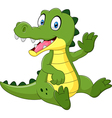 Cute crocodile waving hand isolated Royalty Free Vector