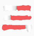 ripped paper banner design realistic torn vector image vector image