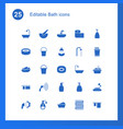 25 bath icons vector image vector image