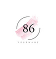 number 86 watercolor stroke logo design vector image
