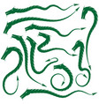 green magic dragon icon set isolated on white vector image