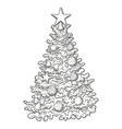 sketch of christmas tree vector image