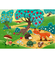 animals in the wood vector image vector image