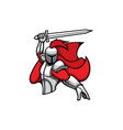 crusader templar knight in metal armour with sword vector image
