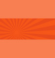 orange rays background horizontal as sunburst vector image
