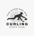 player of curling logo sport design vector image
