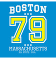 boston sport team t-shirt typography vector image vector image