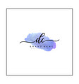 dc initial logo in signature style vector image vector image