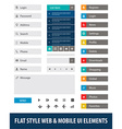 flat style web mobile ui elements vector image