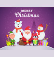 holiday winter background christmas characters vector image