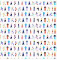 dancing disco people characters seamless pattern vector image