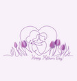 happy mother day card continuous one line drawing vector image vector image