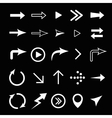 arrows white signs isolated vector image vector image