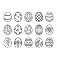 happy easter day decorated eggs with pattern line vector image vector image