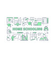online education poster with line icons vector image