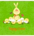 rabbit with funny chickenseaster vector image