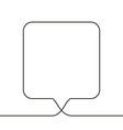 continuous line drawing square speech bubble vector image vector image