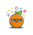 cool orange kawaii emoticon cartoon vector image