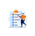 feedback page concept with people scene in flat vector image