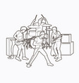 musician playing music together band vector image