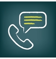 phone call chalk icon with speech bubble vector image