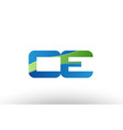 blue green ce c e alphabet letter logo vector image vector image