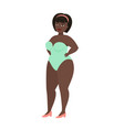 beautiful african plump woman in swimsuit vector image