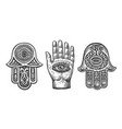 hamsa or hand of fatima with ornaments sketch vector image
