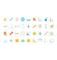 size measure flat icons set measurement of room vector image