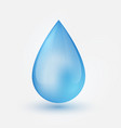 blue shiny single water drop isolated vector image