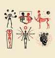 collection skeletons logos for t-shirt vector image