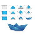 realistic folded paper boat origami vector image vector image