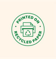 recycled paper icon logo badge vector image
