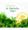 leprechaun coins on clover background vector image vector image