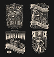 motorcycle vintage labels vector image