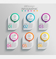 paper infographic template with 6 options vector image vector image