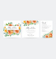 floral peach color wedding invite details card vector image