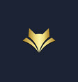 fox head animal gold logo vector image vector image