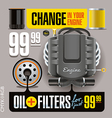 oil and filters change grey vector image vector image