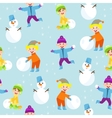 winter kids seamless pattern vector image
