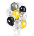 black yellow silver transparent balloons vector image