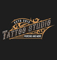 tattoo logo template old lettering on dark vector image