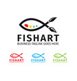 fish art logo design vector image
