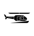 helicopter black icon concept vector image vector image
