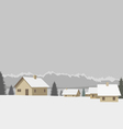 winter mountain village vector image