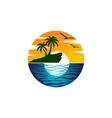 beach logo template vector image vector image