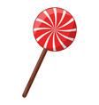 swirl striped lollipop peppermint symbol icon vector image vector image