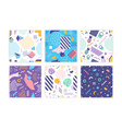 bundle seamless patterns with geometric shapes vector image vector image