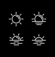 sun icons collection line st vector image