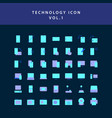 technology flat style design icon set vol1 vector image vector image